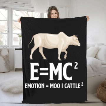 Discover E=Mc Emotion = Moo x Cattle Farmer Ranchero Fleece Blankets