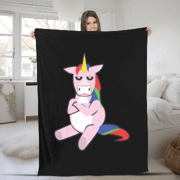 Discover Grumpy Unicorn Fleece Blankets