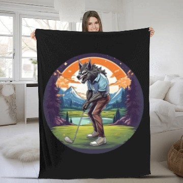 Discover Scary Halloween Party Costume Werewolf Golf Fleece Blankets