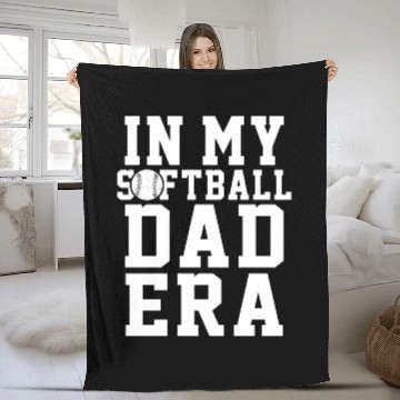 Discover Softball Dad Era Funny Daddy Father's Day Fleece Blankets