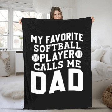 Discover Calls Me Softball Dad Funny Daddy Father's Day Fleece Blankets