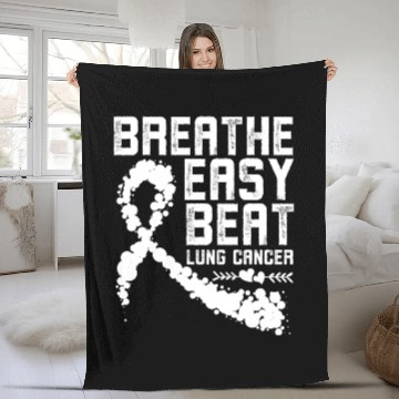 Discover Breathe Easy Beat Lung Cancer Awareness Warriors Fleece Blankets