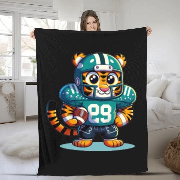 Discover Cute American Football Player Tiger Fleece Blankets