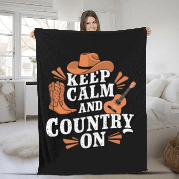 Discover Keep Calm and Country On Fleece Blankets