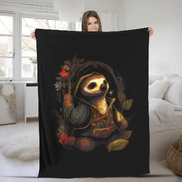 Discover Sloth Lazy Love Sloths Fleece Blankets
