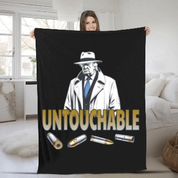Discover Donald Trump Untouchable Fleece Blankets, Missed Attempt F