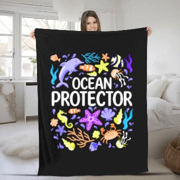 Discover Environmental protection nature conservation Ocean Fleece Blankets