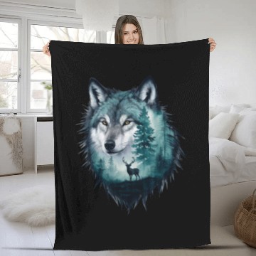 Discover Wolf 2 Fleece Blankets