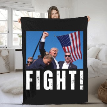 Discover Fight Trump Design Fleece Blankets