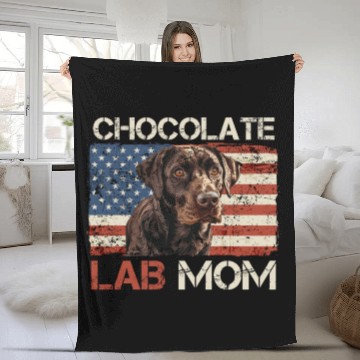 Discover Labrador Retriever CHOCOLATE LAB MOM Labrador Fleece Blankets