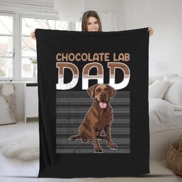 Discover Labrador CHOCOLATE LAB DAD Labrador Owner Fleece Blankets