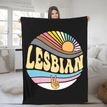 Discover Vintage Lesbian Pride Month - Groovy LGBT Gay Fleece Blankets