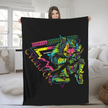 Discover Cyberpunk Cosplay Synthwave Gaming Fleece Blankets