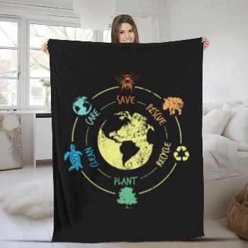 Discover Environmental protection nature conservation Ocean Fleece Blankets