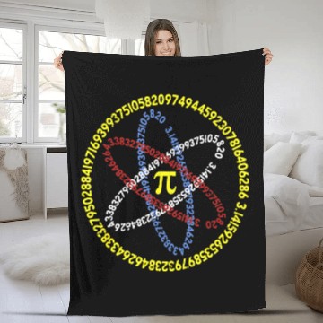 Discover Math Lover Pi Day Atom Symbol Numbers 3.14 Fleece Blankets