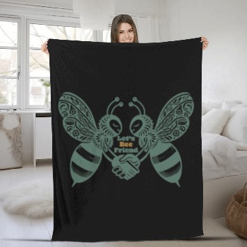 Discover Bee friend Fleece Blankets
