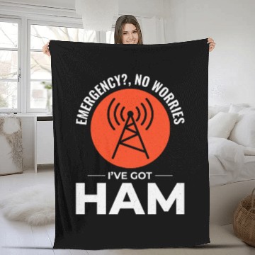 Discover Amateur Ham Radio Operator Radio Waves Funny Fleece Blankets