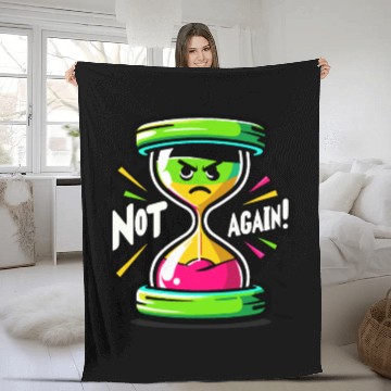 Discover Angry Hourglass Not Again Lime Green Trendy Colors Fleece Blankets