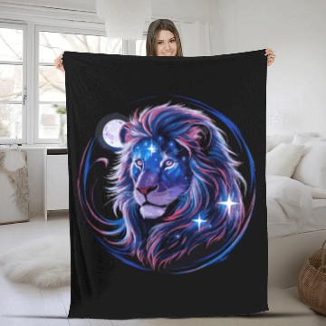 Discover Lion with moon and stars for a Lions lovers and Fleece Blankets