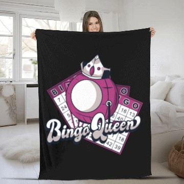 Discover Bingo Queen Professional Caller Daubers Bingo Fleece Blankets