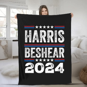 Discover Kamala Harris Beshear 2024 US Election Democrat Fleece Blankets