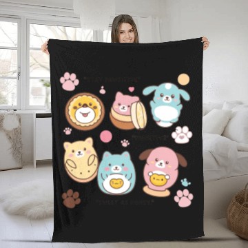 Discover Adorable animals Food with faces Fleece Blankets
