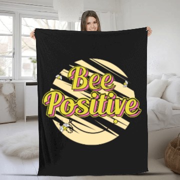 Discover bee positive Fleece Blankets