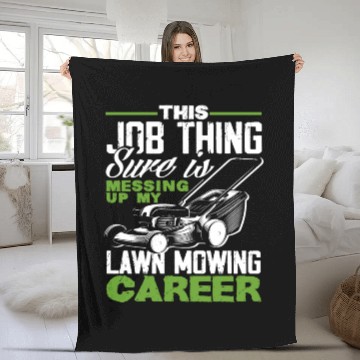 Discover Landscaper Gardener Lawn Mowing Career Fleece Blankets