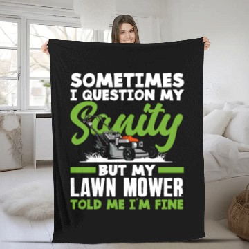 Discover Landscaper Gardener Sanity Lawn Mower Fleece Blankets