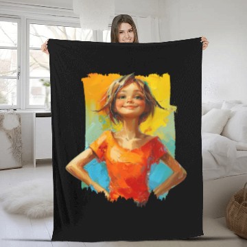 Discover Confidence with bold paint strokes and fearless Fleece Blankets