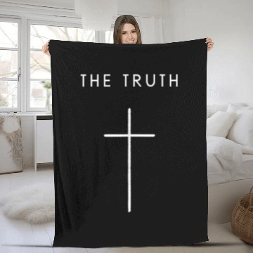 Discover Truth Cross Minimalist Christian Religious Fleece Blankets