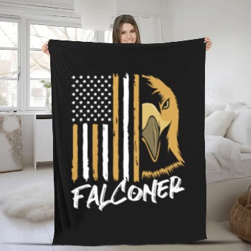 Discover 4th Of July US Flag Falcon Bird Lover Falconry Fleece Blankets