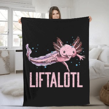 Discover Liftalotl Workout Axolotl Gym Salamander Funny Wei Fleece Blankets
