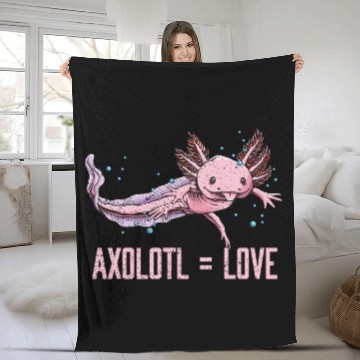 Discover Axolotl Love Salamander Animal Lover Amphibians Pe Fleece Blankets