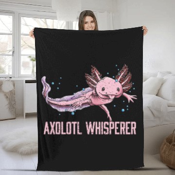 Discover Axolotl Whisperer Salamander Animal Lover Amphibia Fleece Blankets
