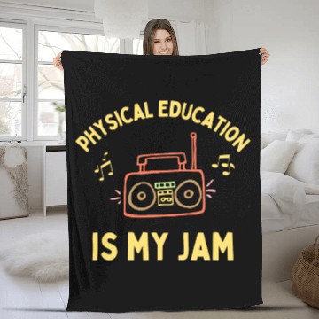 Discover Women's Physical Education is My Jam PE Teacher Fleece Blankets
