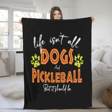 Discover Funny Dogs and Pickleball Fleece Blankets Dog Lover