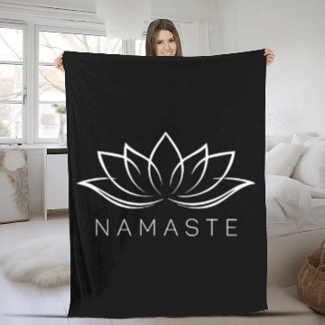 Discover Lotus Yoga Yin Yang Meditation Namaste Fleece Blankets