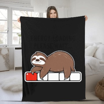 Discover Sloth Energy Loading Please Wait Fleece Blankets
