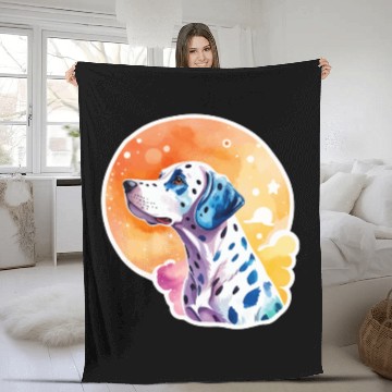 Discover Dalmatian Dog Watercolor Fleece Blankets