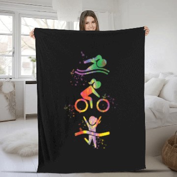 Discover Watercolor Womens Triathlon Fleece Blankets