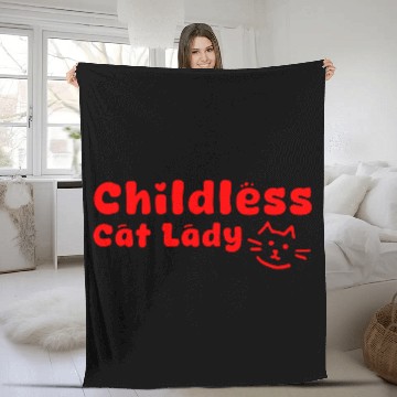 Discover childless cat lady Fleece Blankets