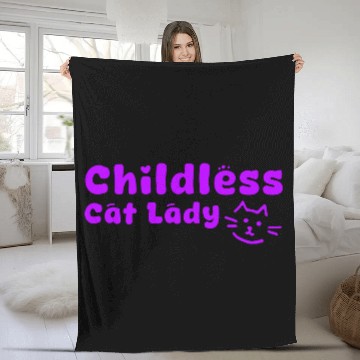 Discover childless cat lady Fleece Blankets