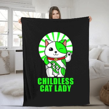 Discover childless cat lady Fleece Blankets