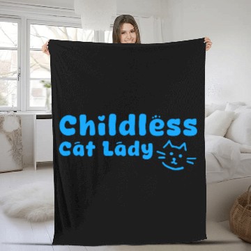 Discover childless cat lady Fleece Blankets
