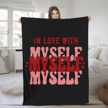 Discover In Love With Myself Anti Valentine Fleece Blankets