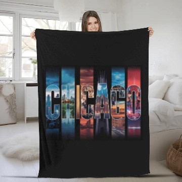 Discover Chicago Fleece Blankets