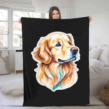Discover Golden Retriever Golden Retriever Fleece Blankets