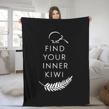 Discover Find Your Inner Kiwi New Zealand Souvenir Fleece Blankets