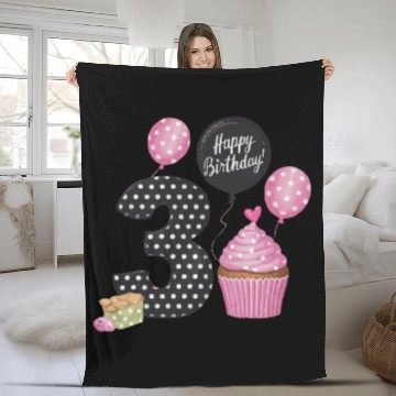 Discover Girl 3rd Birthday Pink Fleece Blankets